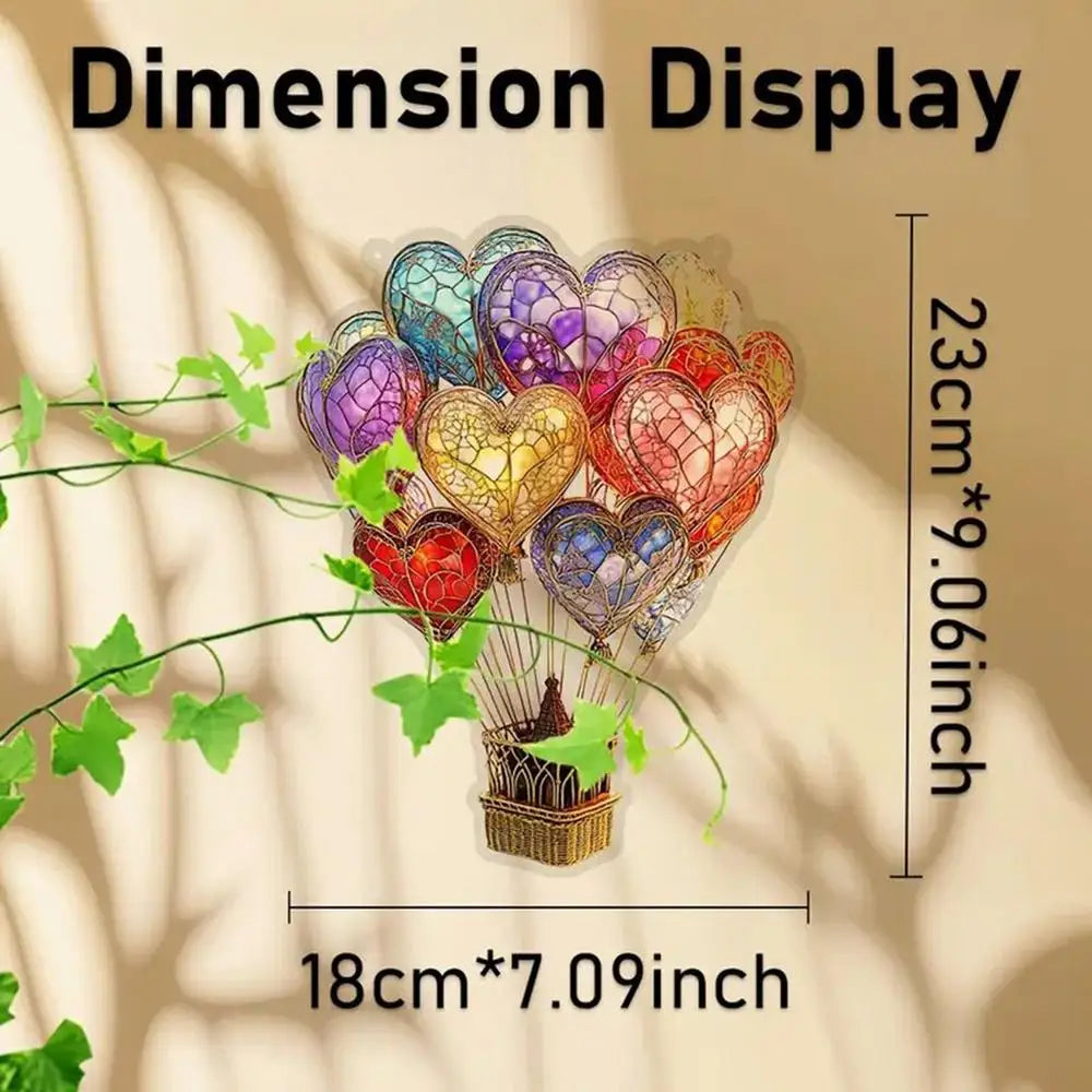Acrylic flat Pendant Love Balloon Hot Air Balloon Lantern Valentine's Day Decoration For Home Lawn Garden Porch Yard Ornaments Zpaxo C