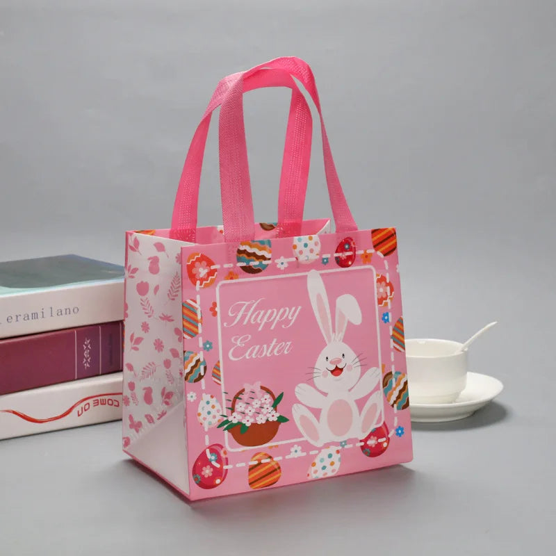 Easter Bunny Tote Gift Bag – Reusable Laminated Nonwoven Bag
