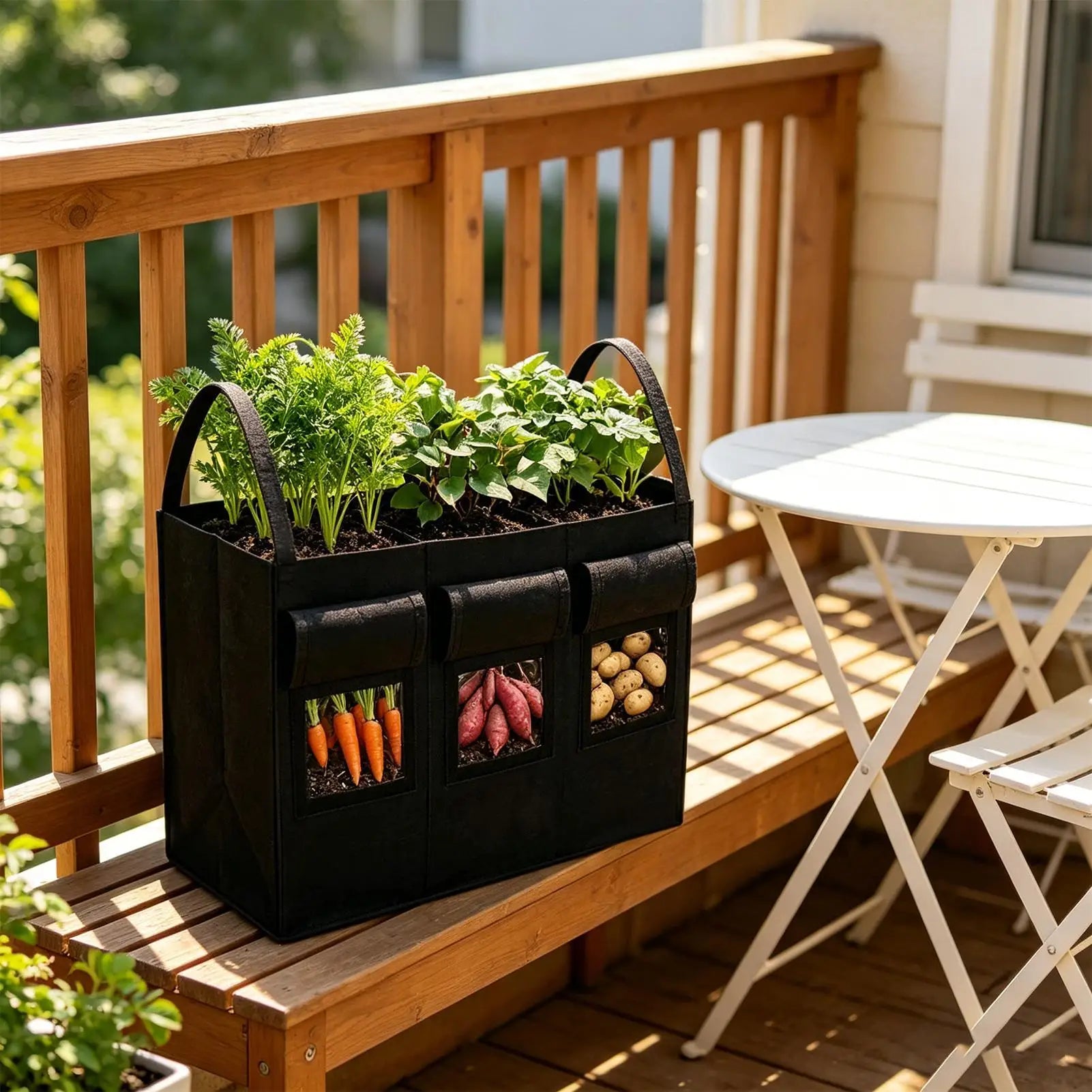 Grow Bags Breathable Potato Growing Container with Handles Vegetable Growing Bags for Home Garden Backyard Terrace Courtyard Zpaxo