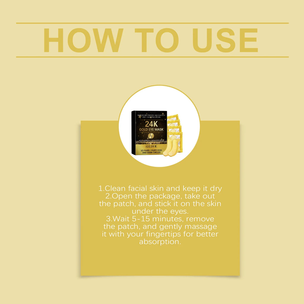 Moisturizing Repairing 24k Gold Eye Mask Barrier Protection Soothing Zpaxo