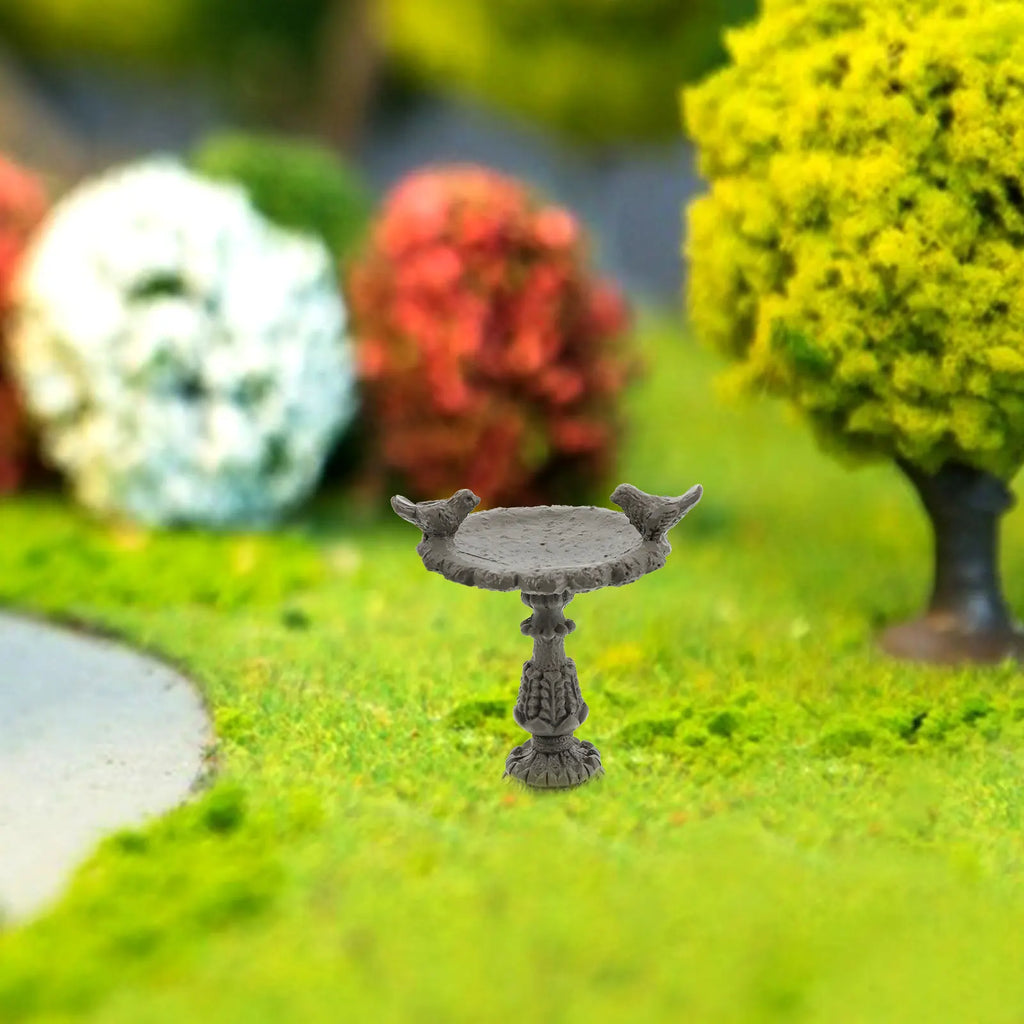 1Pcs Mini Garden Bird Pool Miniature House Decor Khaki Small Chic Delicate Mini Ornament for Micro Landscape Miniature Bird Pool Zpaxo