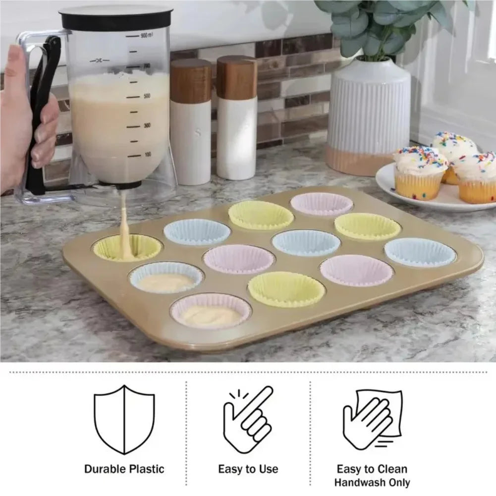 Cupcake Batter Dispenser - Designed for Easy Pouring - Non-Stick And Space-Efficient Ideal for Making Waffles Cakes and Pancakes Zpaxo