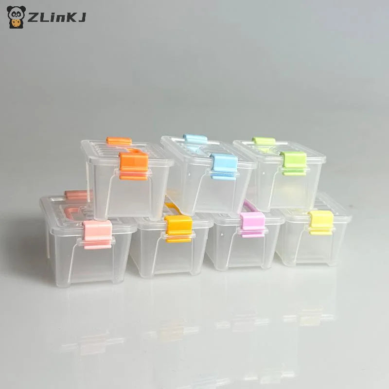 Portable Organizer Case Dollhouse Transparent Plastic Storage Box Zpaxo