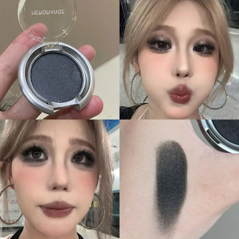 Smoky Pearl Glitter Eyeshadow Green Black Purple Shimmer Silkworm
