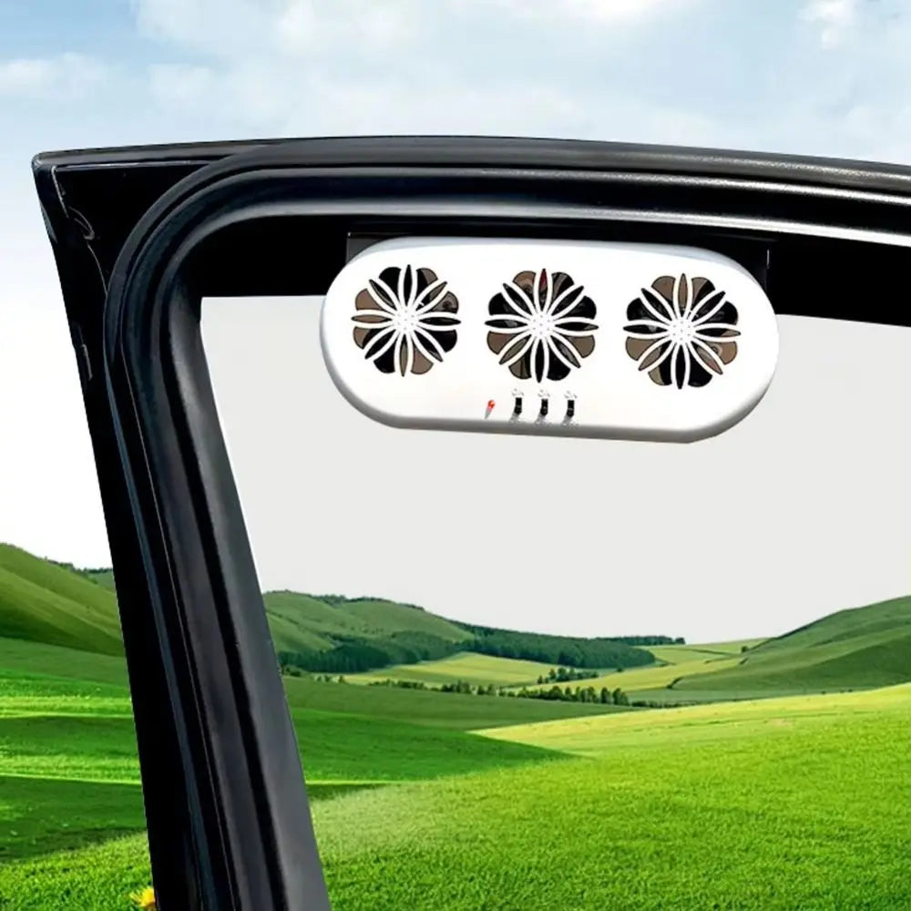 Solar Charging Car Exhaust Fan 3 Heat Dissipation Powered Ventilator