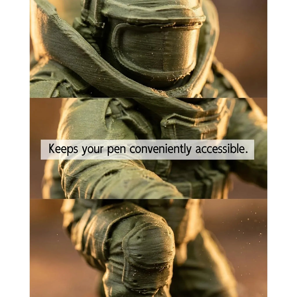 Tactical Soldier Pen Holder 3D Printed Single Pencil Statue Cool Desk