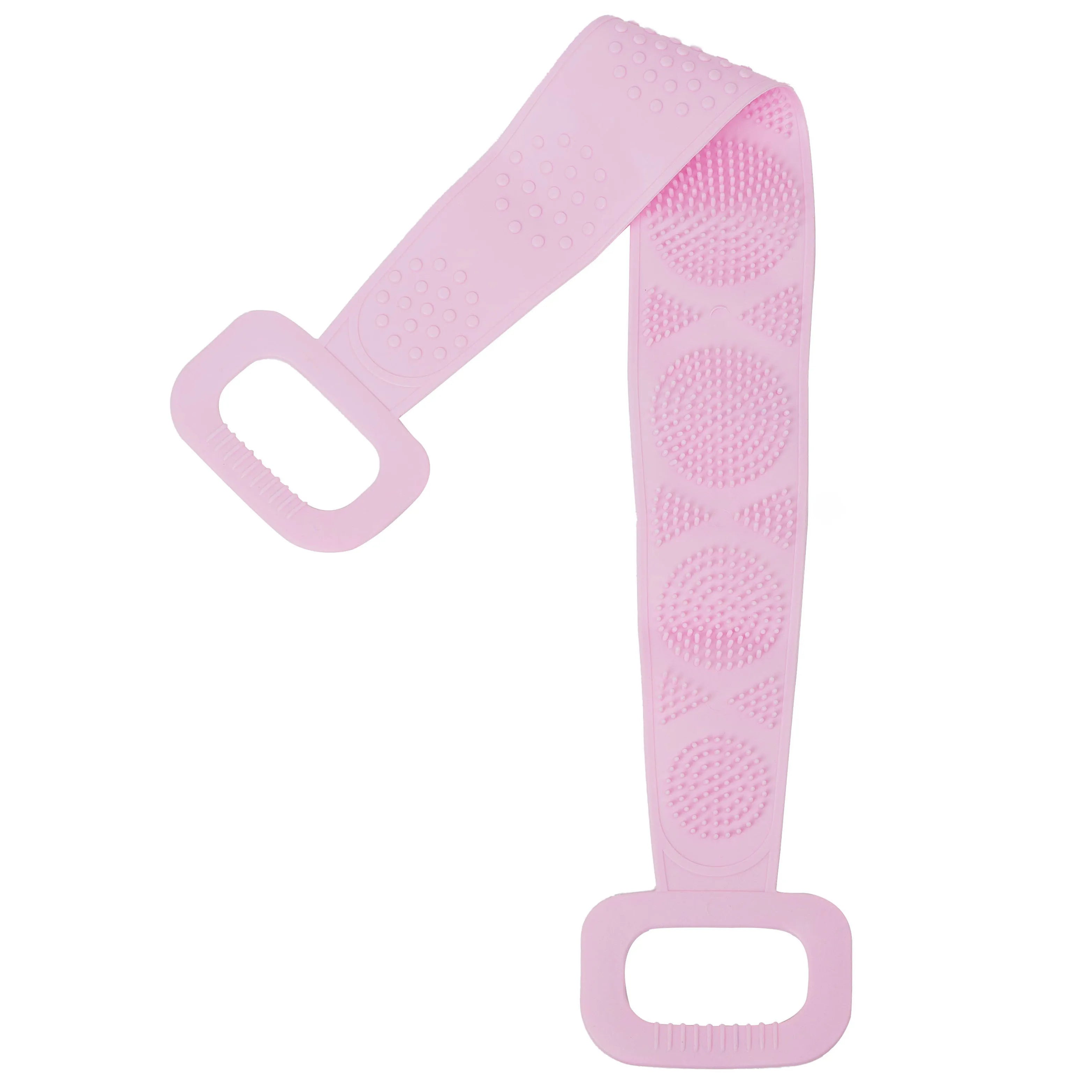 4-Piece Silicone Body Scrubber Set – Exfoliating Bath Brush & Back Strap Body Scrubber Set Zpaxo 4PCS Pink
