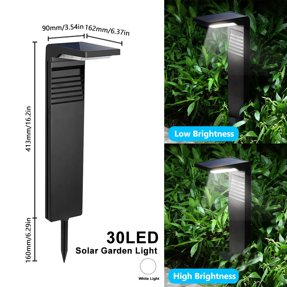 Solar Lights Outdoor Garden Solar Powered Pathway Lights LED Waterproof Auto On/Off Landscape Lighting for Yard Lawn Patio Zpaxo Solar Pathway Lamp A 2pc