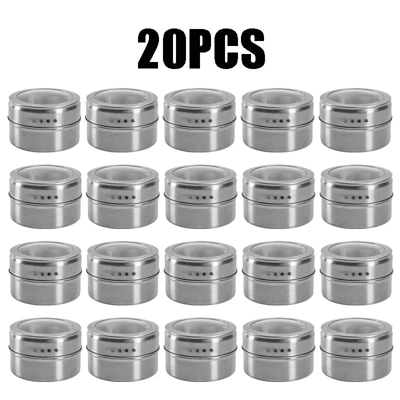 Magnetic Spice Jar Stainless Steel Tins Pepper Spray Tools Seasoning