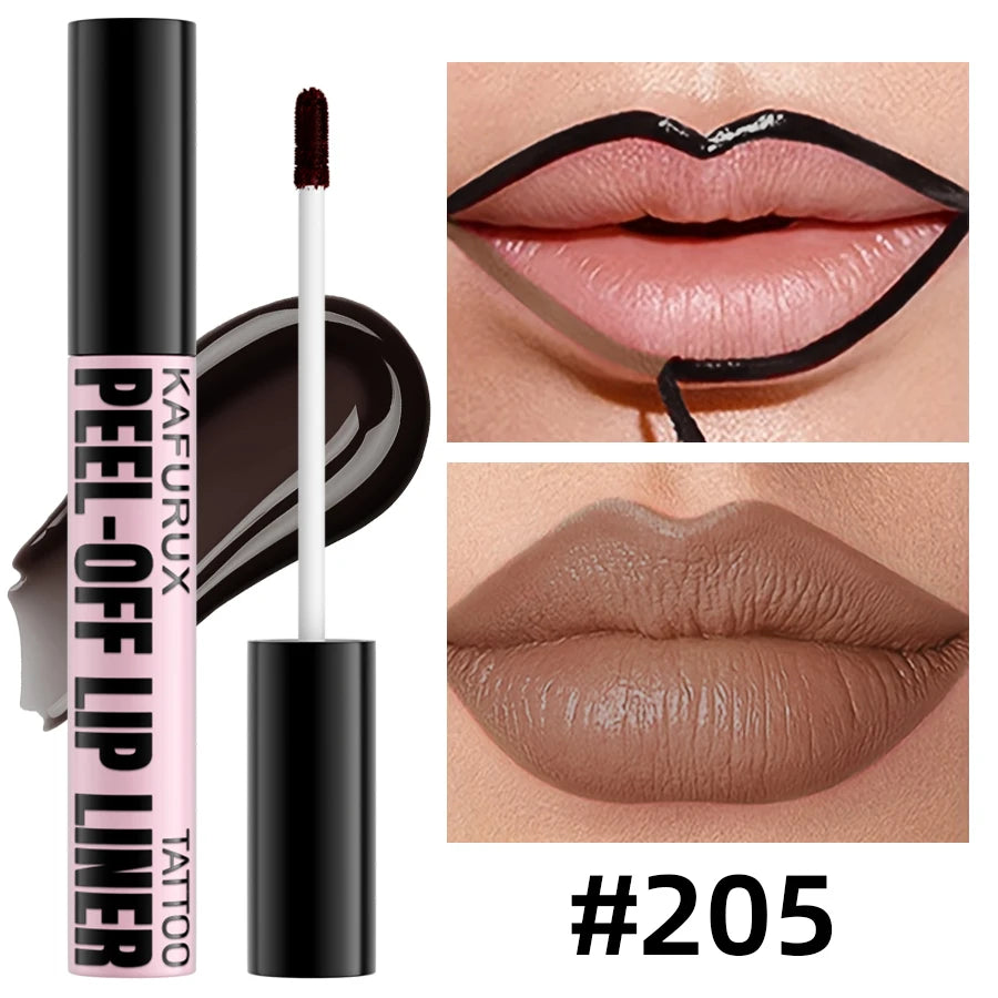 Waterproof Lip Liner Peel Off Lipgloss Long Lasting Matte Tint Pink