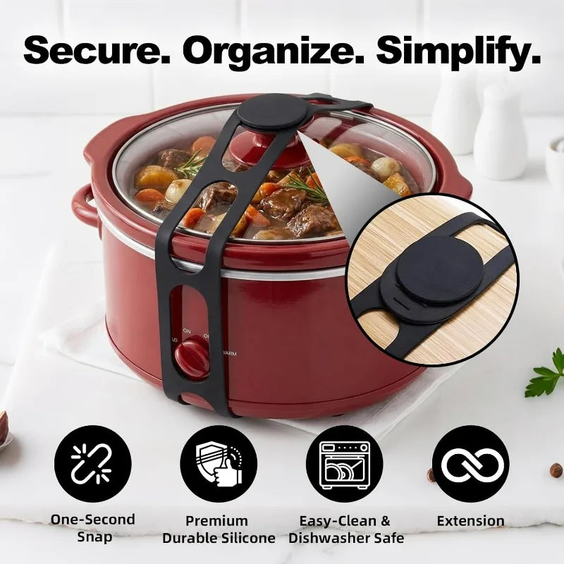 Reusable Silicone Universal Lid Holder Strap Elastic Band Pot Lids