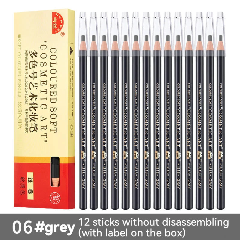 Pull Eyebrow Pencil Black Leather Makeup Wild Line Waterproof Hard
