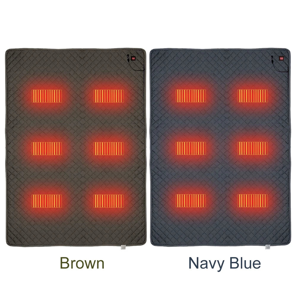 70x59 Inch Camping Tent Heated Sleeping Bag Mat Outdoor USB Electric Blanket 6 Heating Zones Heater Cushion for Winter Travel Zpaxo
