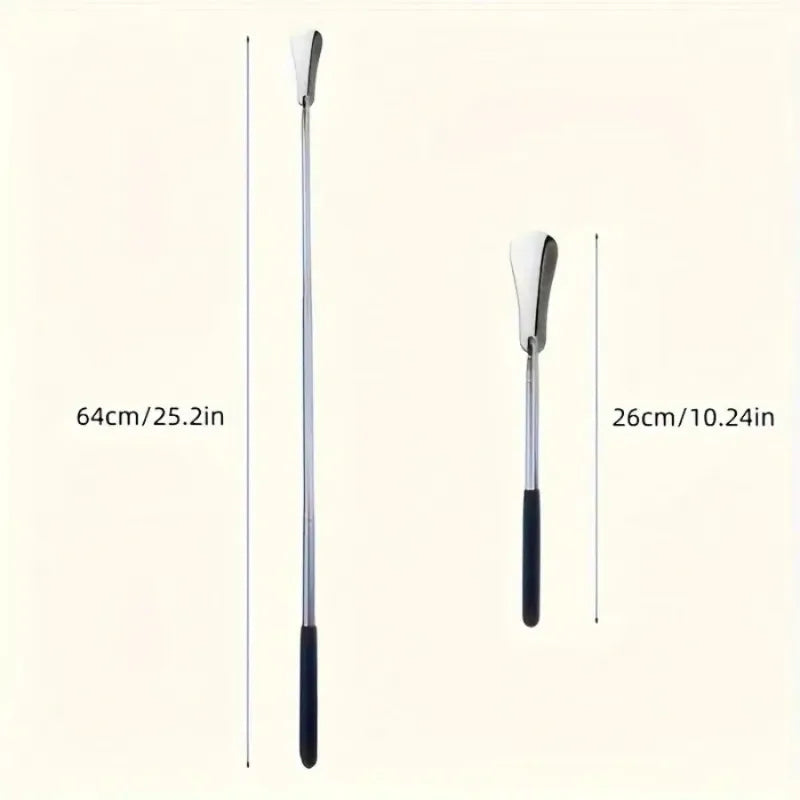 Retractable Stainless Steel Shoe Horn | Long Handle for Elderly Retractable Shoe Horn Zpaxo