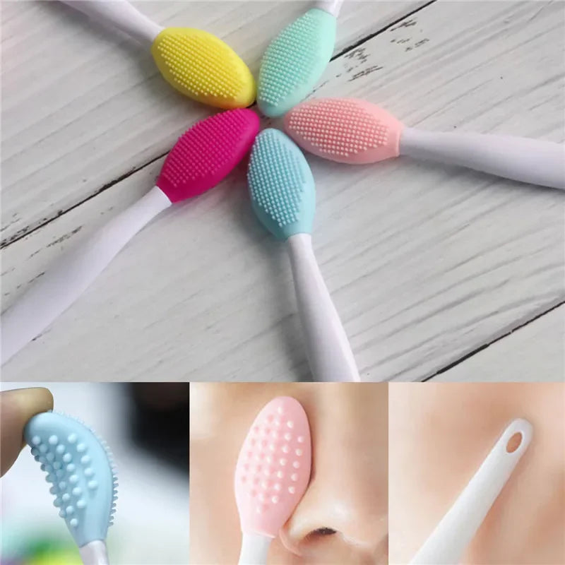 6 Colors Silicone Multifunction Wash Face Exfoliating Blackhead Cleansing Brush Lip Brush Clean Pores Professional Beauty Tools Zpaxo