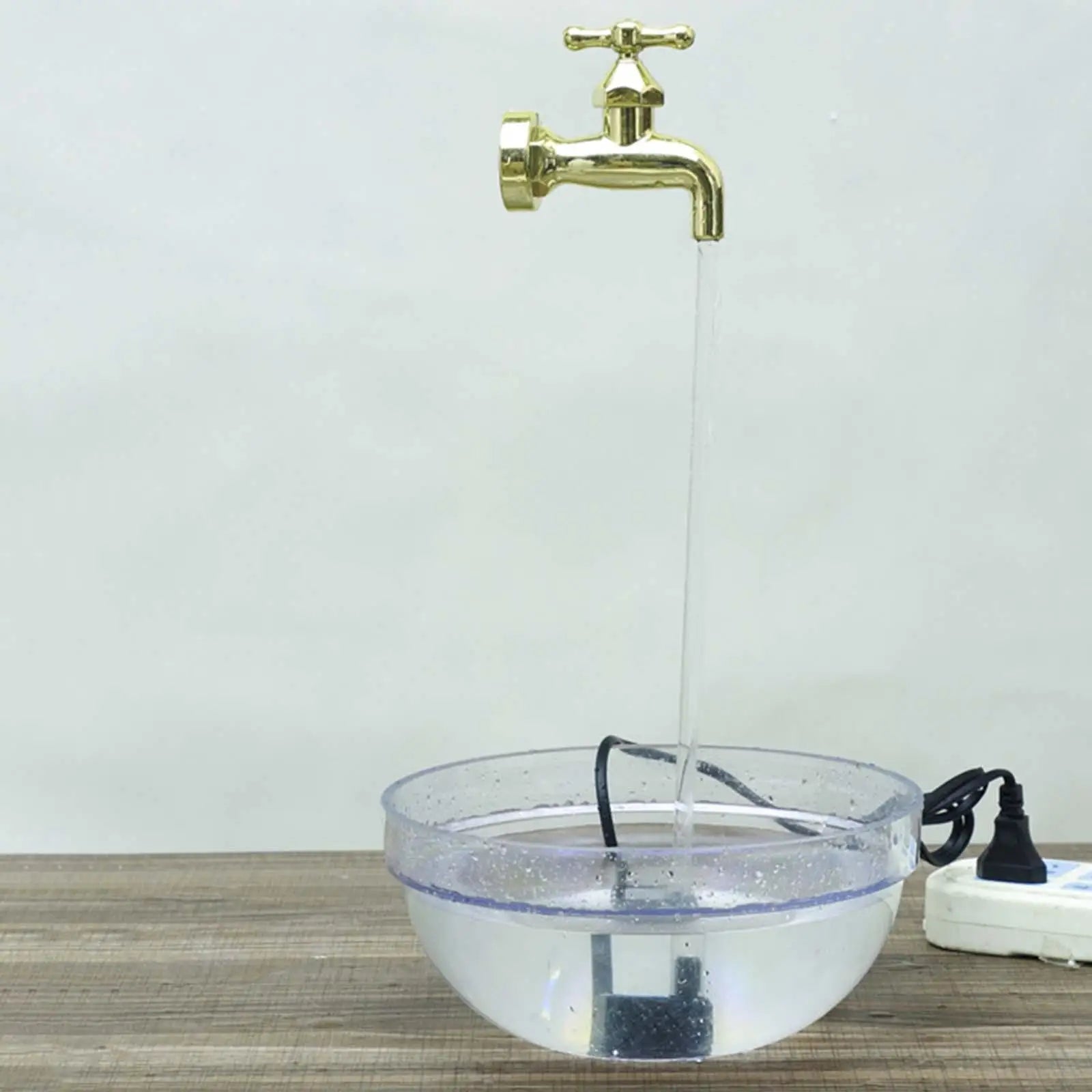 Tabletop Fountain Indoor DIY ABS Art Golden Waterfall Feature for Home Office Garden Decoration Ornament Zpaxo