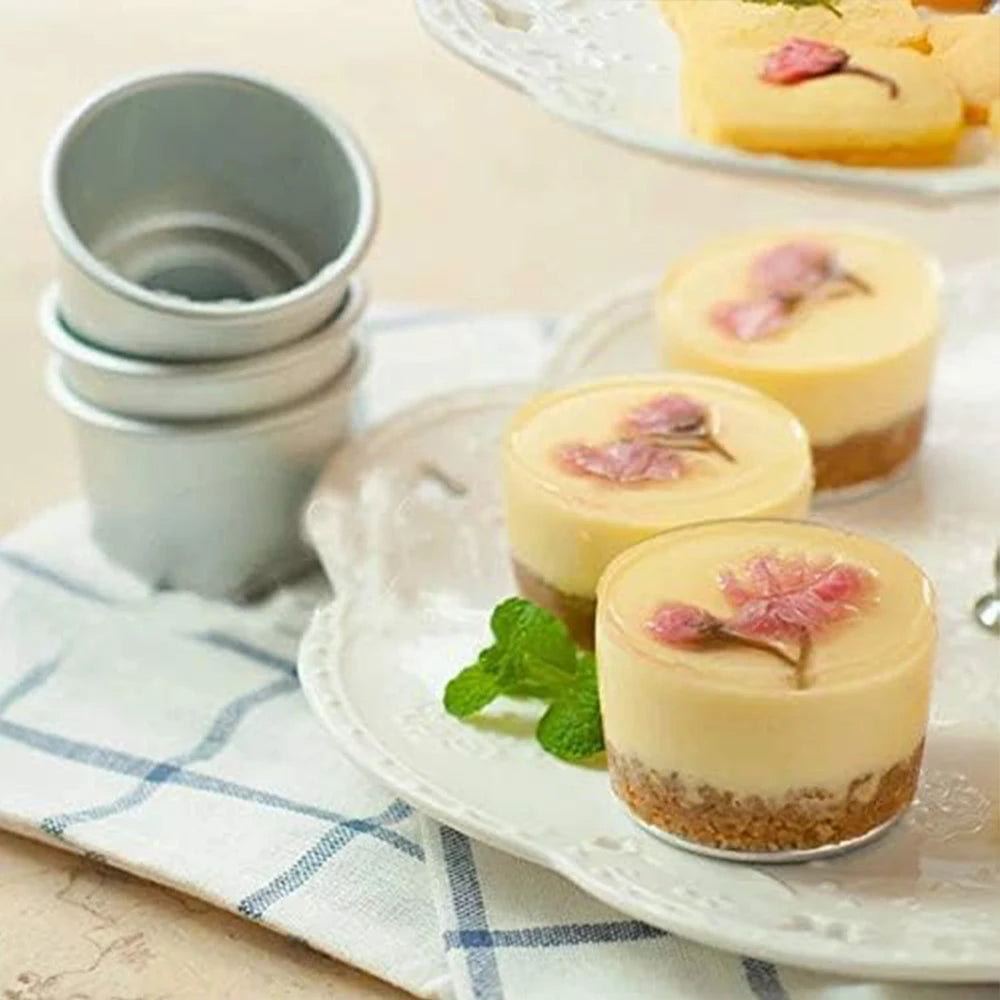 5Pcs Performance Aluminium Mini Round Cheesecake Pan 2Inch Cheesecake Pan Cupcake Pan Muffin Pan Desserts Cake Baking Pan Zpaxo