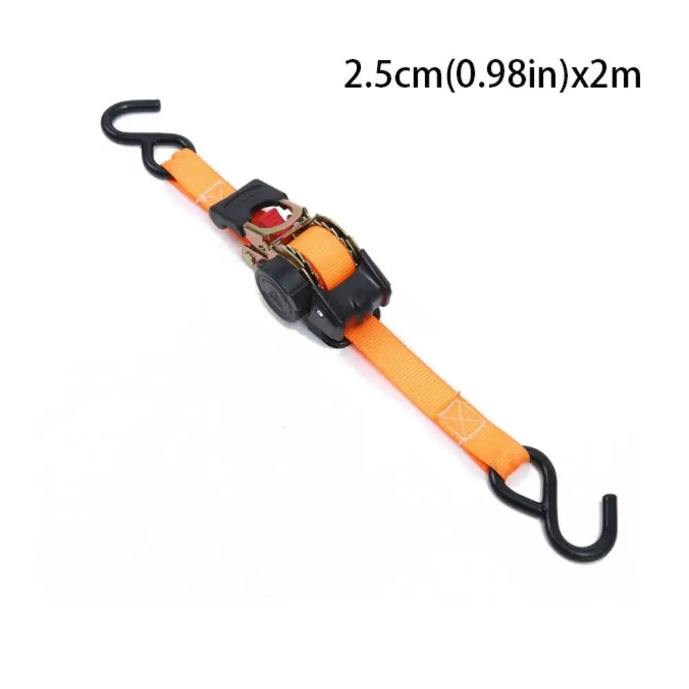 Strong Automatic Lashing Belt Wear-resistant Thickening Self Retractable Ratchet Strap Double Hooks Tension Rope Ratchet Straps Zpaxo