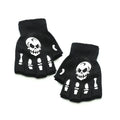 Halloween Skull Fingerless Gloves – Punk Half-Finger Kids & Adult