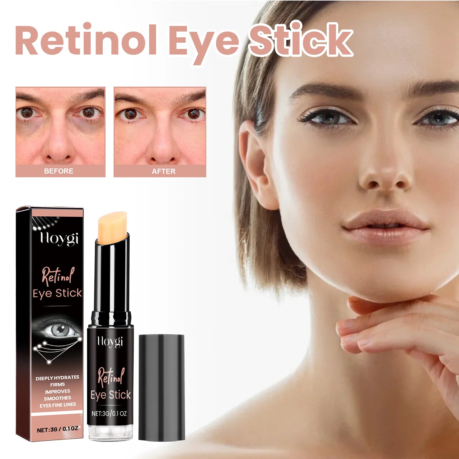 Retinol Anti Aging Eye Cream Stick Brightening Firming Eye Area Faded Eye Wrinkles Dark Circles 3g Moisturizing Eye Treatment Zpaxo