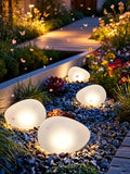 Solar-powered White Light Stone Lamp Suitable Indoor Outdoor Use