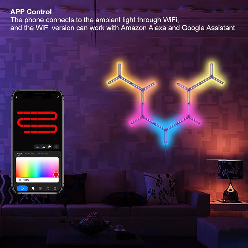 Diy Graffiti Wifi Full Rgb Smart Lights Patching Y-shaped Esports Zpaxo