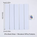 5Pcs Cork Board Bulletin Board Strips with Pushpin Self-Adhesive Felt Pin Boards for Home Office Wall Decor Zpaxo 5Pcs White