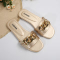 Women Slippers 2026 Chain Flat Home Slippers Summer Style Casual Comfortable Women Shoes Slip-Ons Holiday Sandals Slides Women Zpaxo Khaki 43