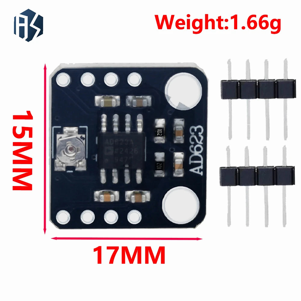 AD623 Instrument Amp Board Adjustable Gain 3-12V Single Dual Power Zpaxo