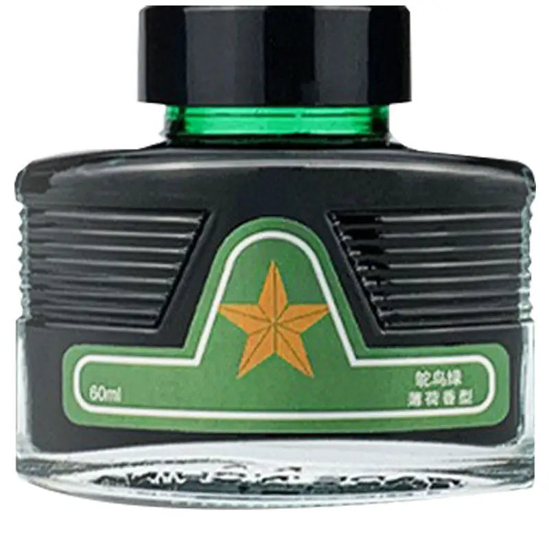 Ostrich Scented Fountain Pen Ink Black Blue-Black Green Non-Erasable Quick-Drying Red Waterproof Non-Carbon Ink 60ml Zpaxo