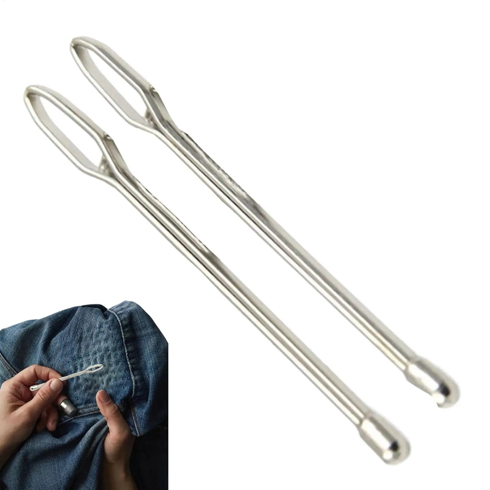 2pcs Wear Rope Garment Clips Sewing DIY Tools Elastic Band Tape Punch Cross Threader Wear Elastic Clamp Zpaxo Default Title