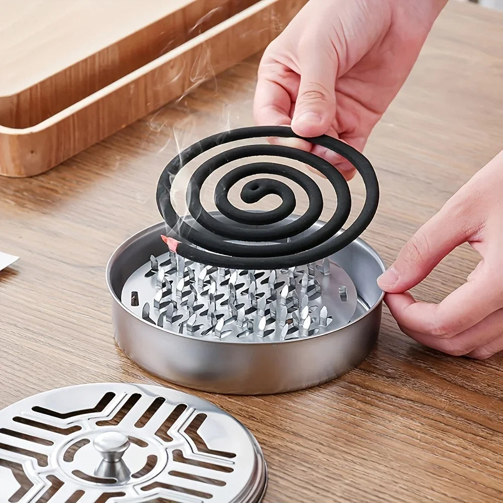 3-Piece Stainless Steel Incense Tray Set – Indoor & Outdoor Incense Holder Set Zpaxo