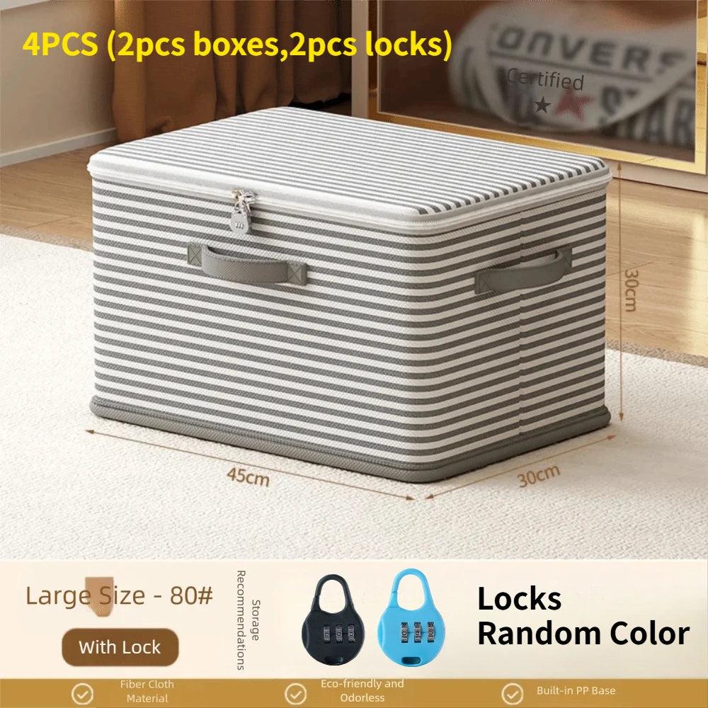 4-Pack Foldable Storage Boxes | Password Lock & Dust-Proof Zipper Foldable Storage Box Zpaxo 4pcs