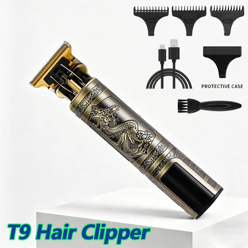2026 Hot Sale！T9 Cordless Vintage Hair Clipper Electric USB Fast Charging Portable Hair Trimmer Barber Shaver For Mens Zpaxo