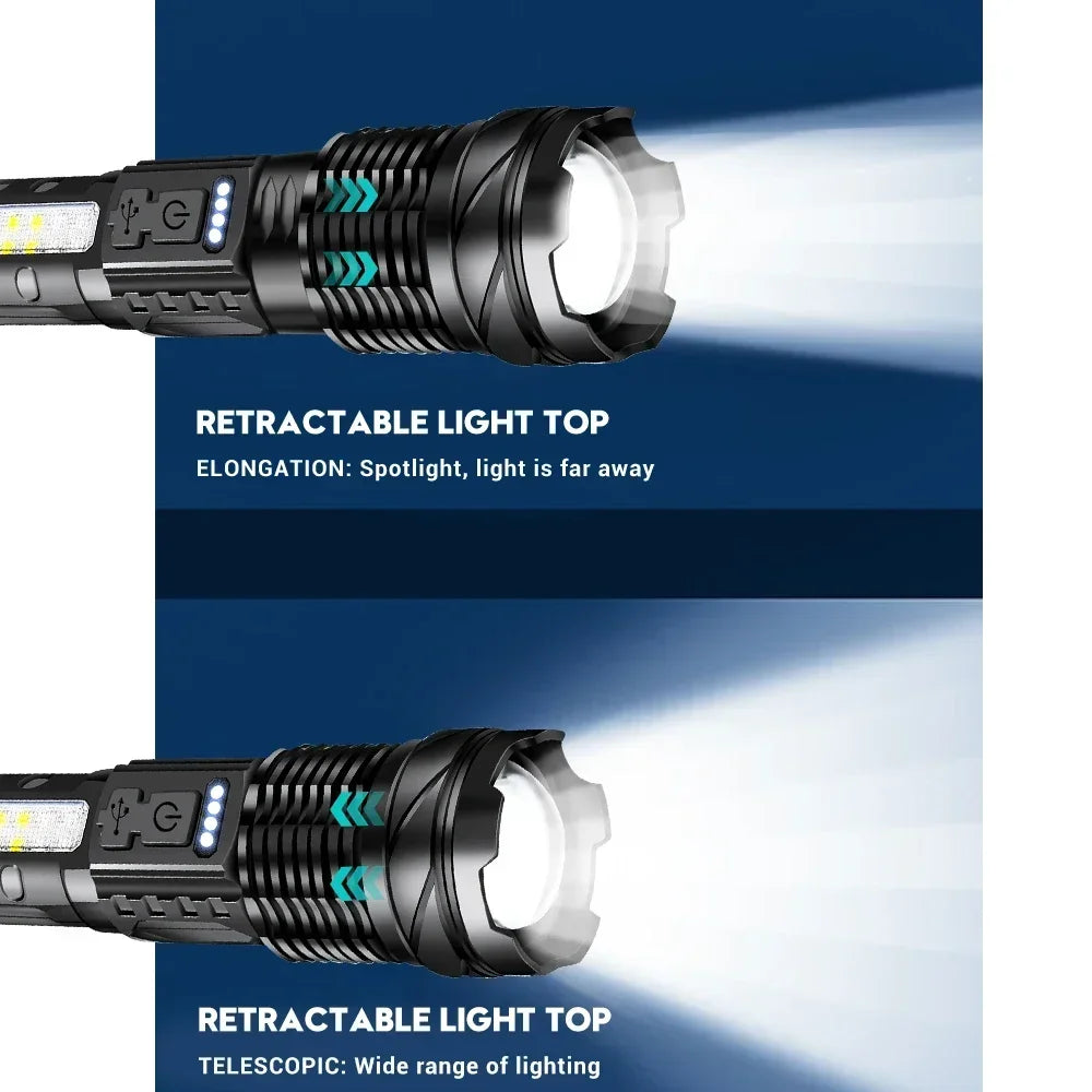 ESMARTER 30W COB LED Rechargeable Flashlight – Zoomable IPX4