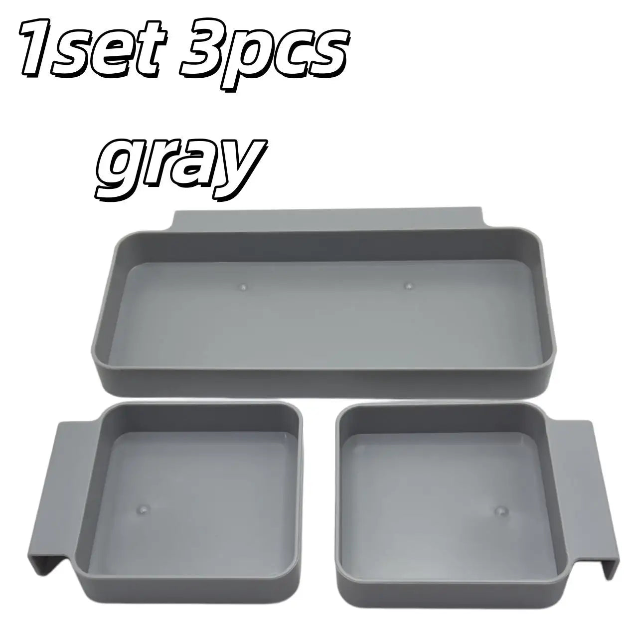1pcs Hanging Storage Boxes – for Drawers up to 1.5cm, Organize Stationery, Cutlery, Cosmetics, Desk Zpaxo 1set 3pcs gray