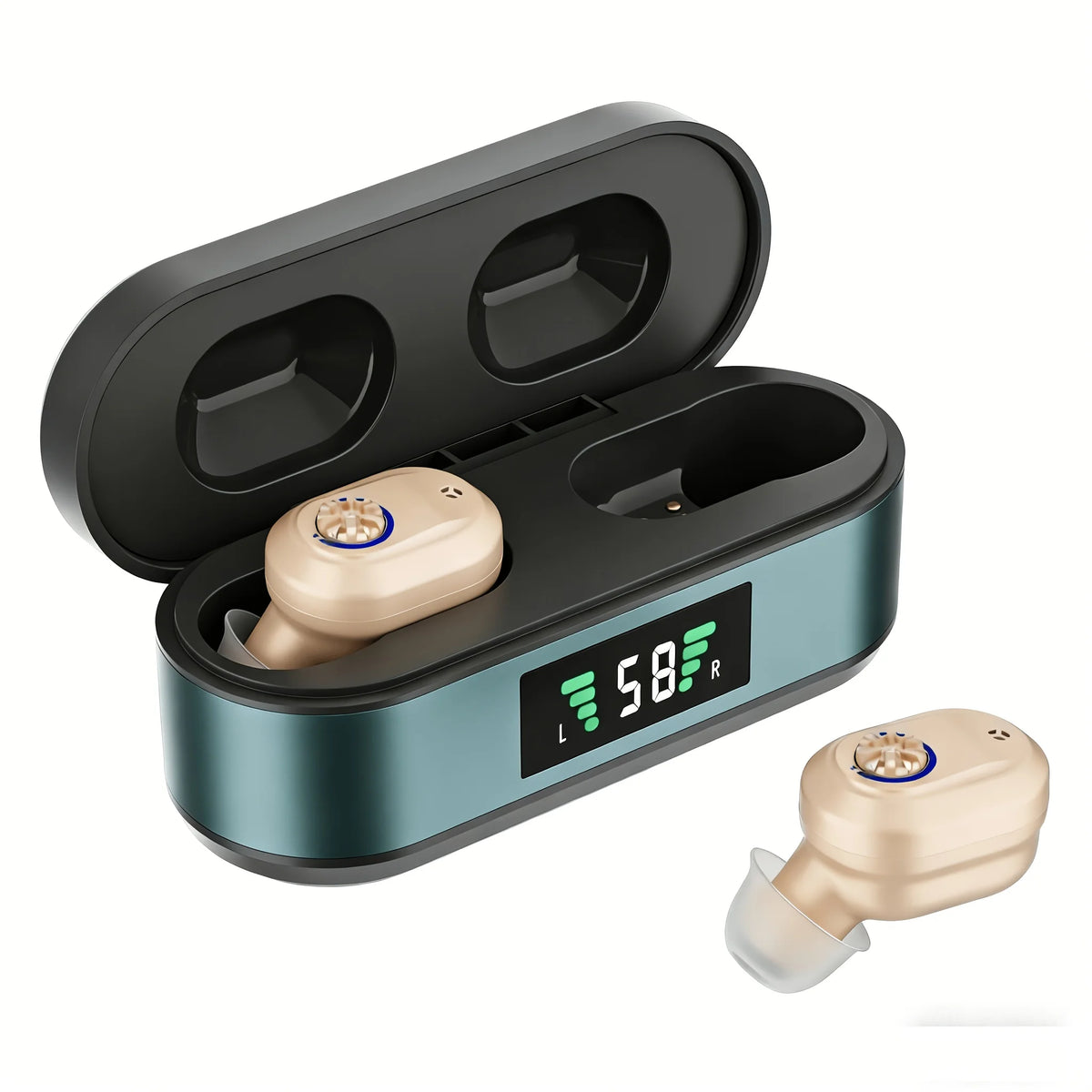 Hearing Amplifiers Earbud Digital In-ear Enhancer Sound Voice Zpaxo B-Brown