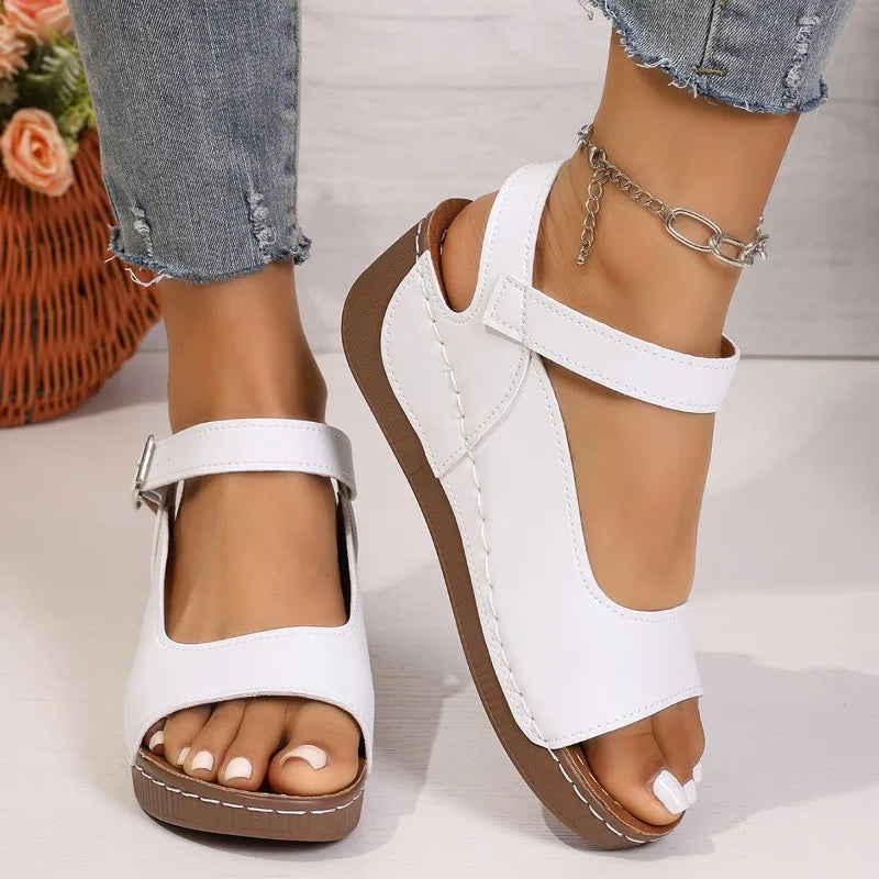 Women's Open Toe Thick Soled Sandals 2026 Summer Fashion Heels Shoes Zpaxo