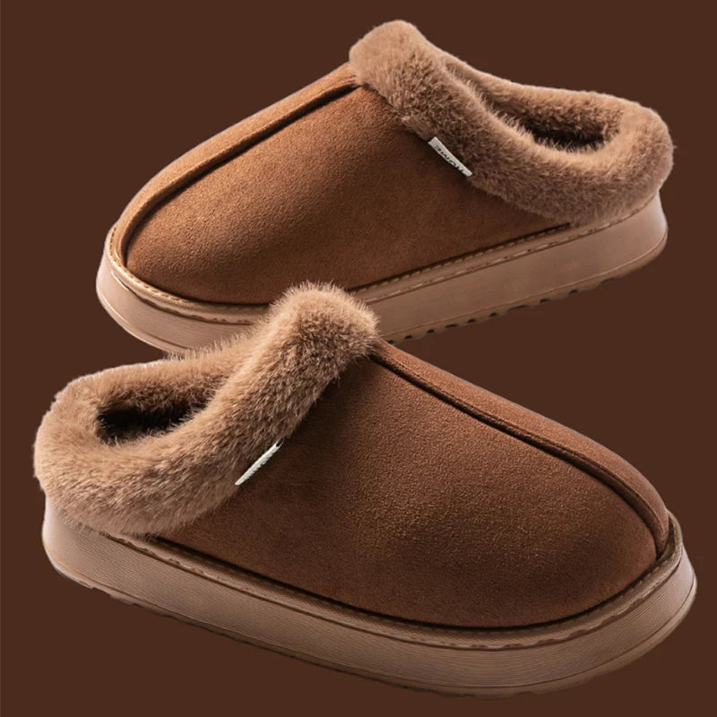 Women's Winter Slippers Non-slip Indoor House Shoes Plush Fleece Zpaxo Coffee 46-47