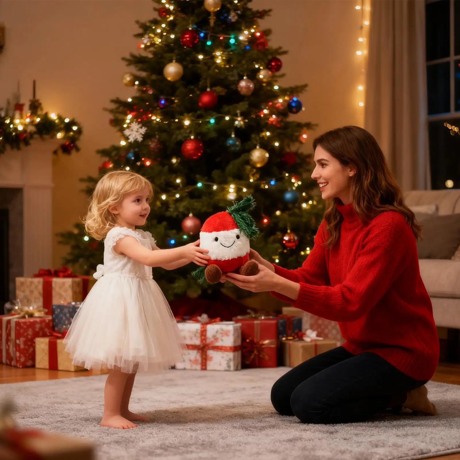 Christmas Stuffed Animals Soft Festive Huggable Bell Stuffed Animal For Home Desk Birthday Sofa Boys Kids Girls Friend Zpaxo