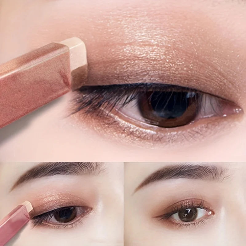 2 In 1 Pearly Highlighter Eyeshadow Stick Makeup Waterproof Long Lasting Glitter Eyeshadow Eyeliner Stick Eyes Makeup Cosmetics Zpaxo