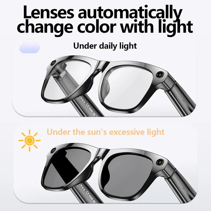 4K HD Color Changing AI Smart Glasses Chat GPT 100MP Camera Bluetooth Call Voice Assistant Control Smart Glasses 2026 New Zpaxo