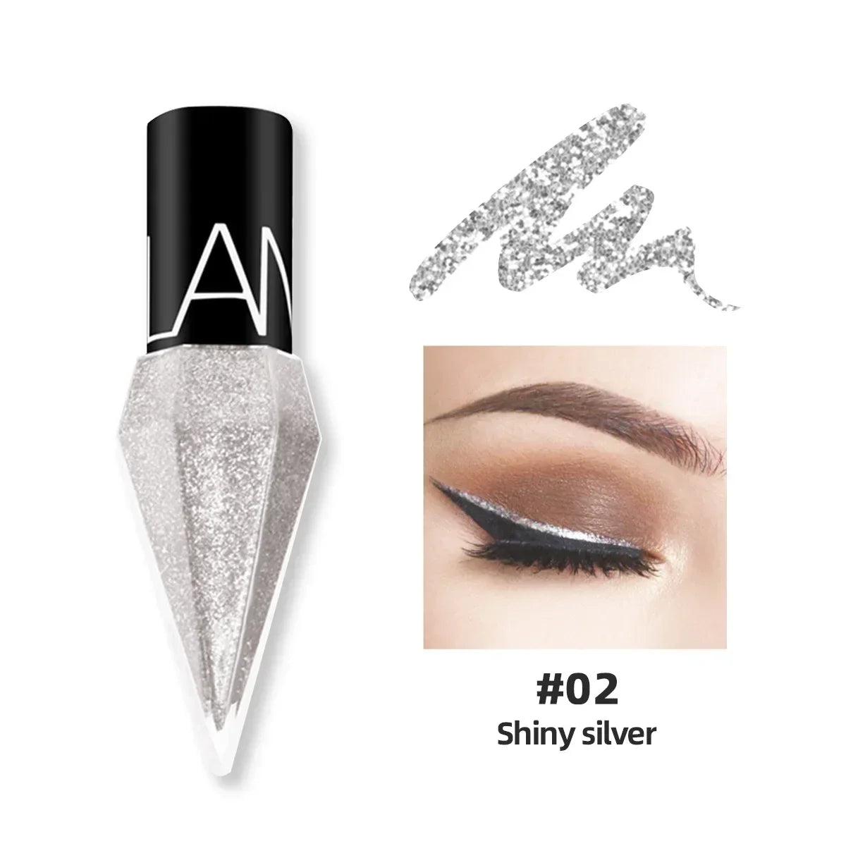 Shiny Eye Liners Pigment Silver Rose Gold Liquid Glitter Eyeshadow Zpaxo LK102-02