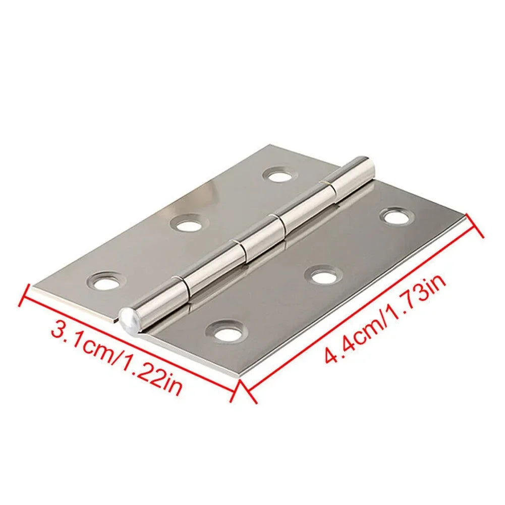 10pcs Stainless Steel Door Hinges Cabinet Doors Windows Wooden Box Flat Hinge Home Furniture Hardware Accessories Zpaxo