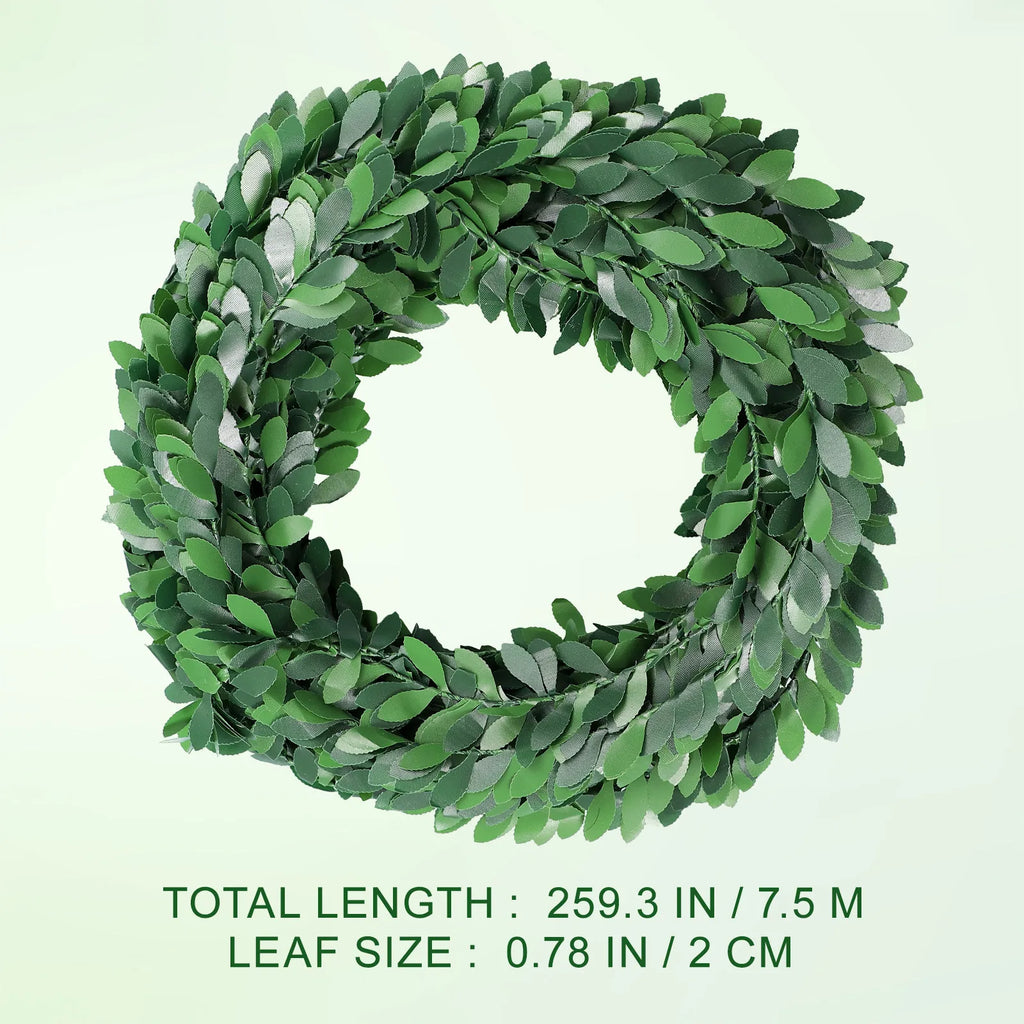 7 5m Lifelike Green Leaves Vine Garland Natural Looking Foliage