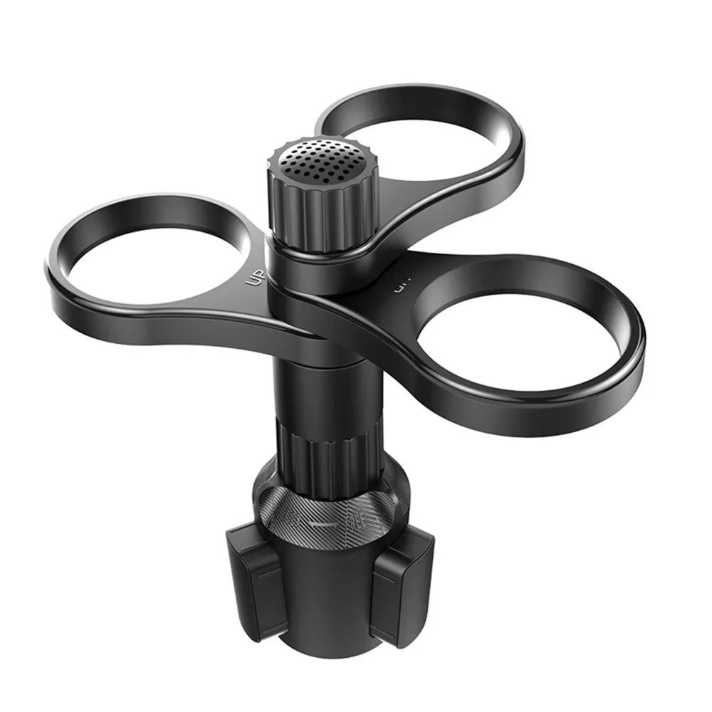3in1 Car Drink Holder Adjustable 360 Degree Rotating Auto Cup Holder Vehicle Mounted Multifunctional Rotating Cup Holder Zpaxo Black