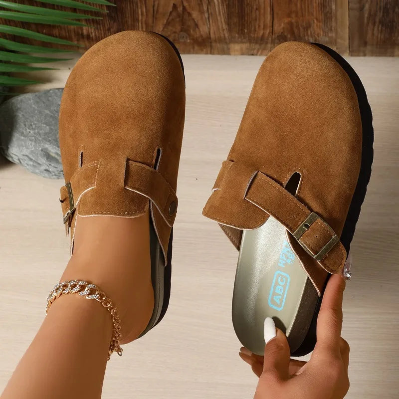 Summer 2026 Round Closed Toe Women's Vintage Comfortable Mid Heel Zpaxo