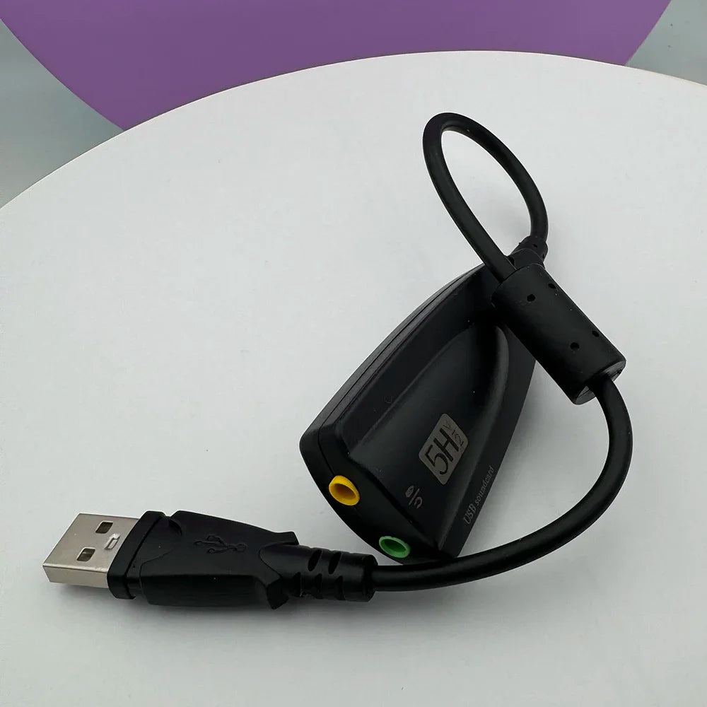 5HV2 External USB Sound Card 7.1 Adapter USB to 3D CH Sound Antimagnetic Audio Headset Microphone 3.5mm Jack For Laptop PC Zpaxo