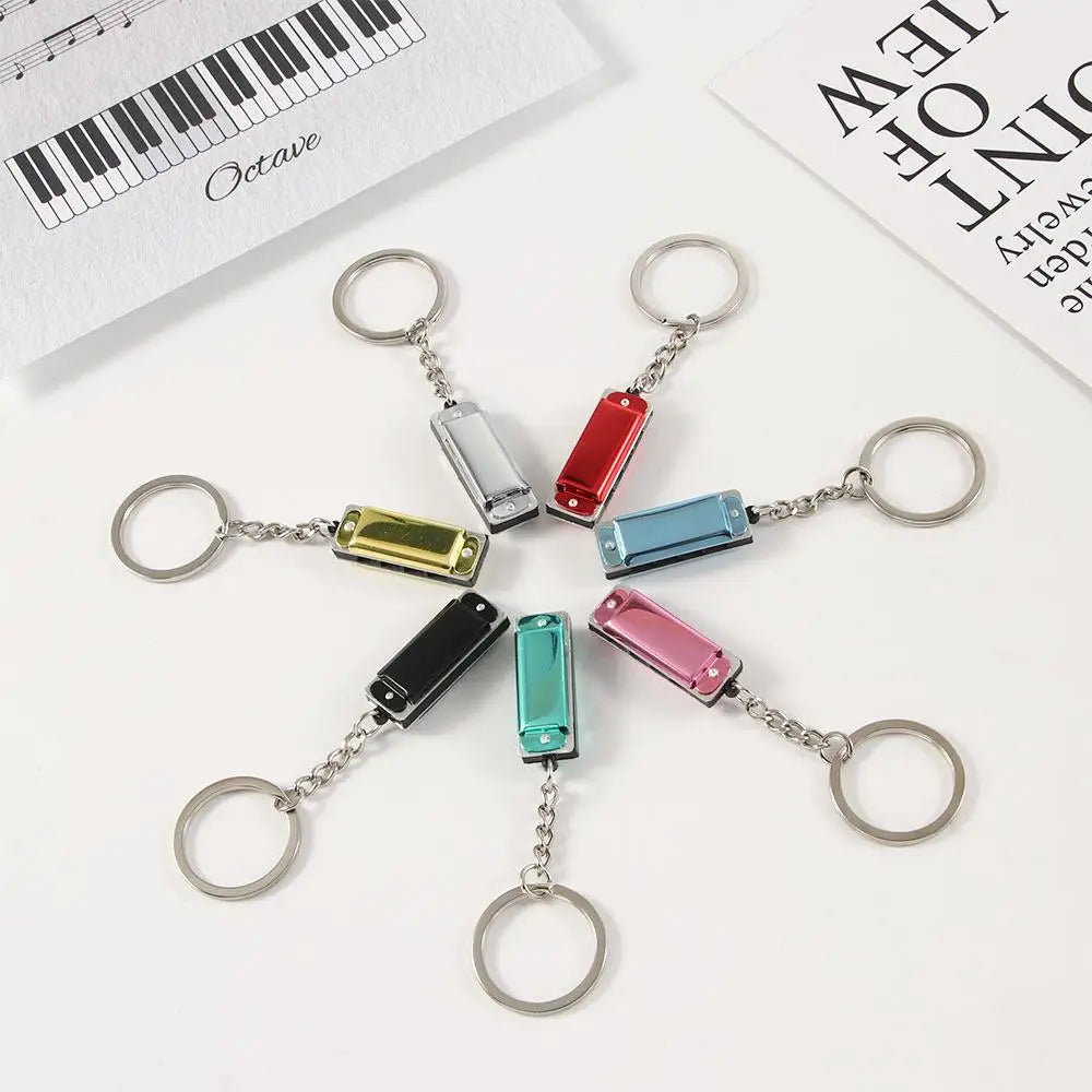Musical Instruments Shaped Woodwind Instruments Bag Pendant Hanging Pedants Keys Holder Harmonica Keychain Harmonic Keyring Zpaxo
