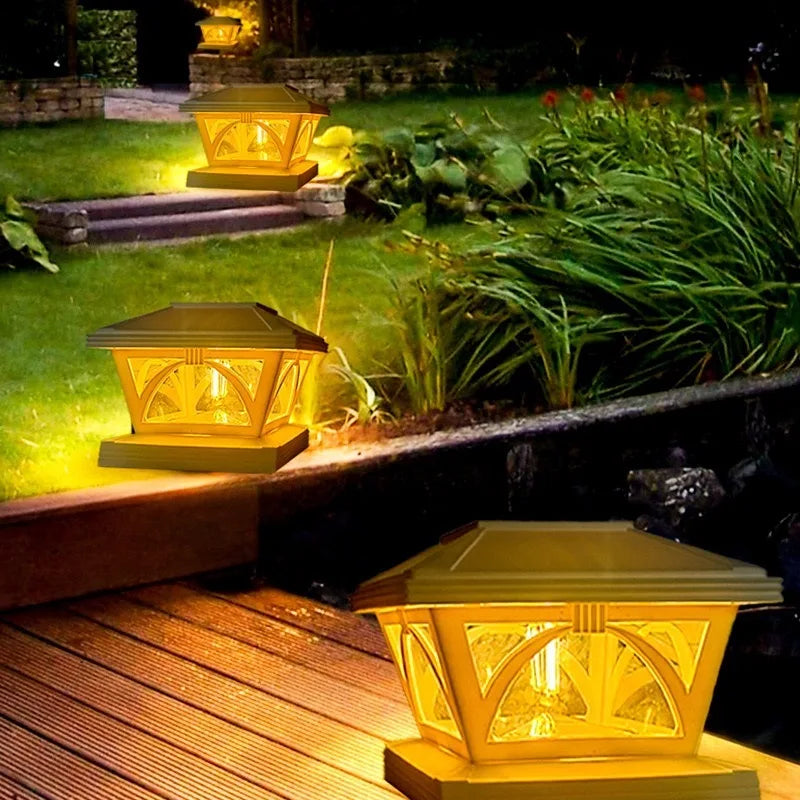 Solar Outdoor Post Cap Lights 4x4 5x5 6x6 Bright LED Light Fence Deck Zpaxo